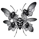 progressively flying ladybugs tattoo design idea