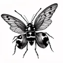 progressively flying ladybugs tattoo design idea