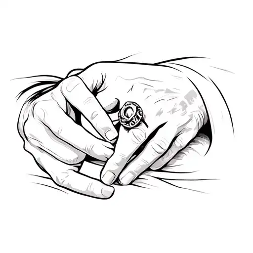 a man with a ring on his finger tattoo design idea