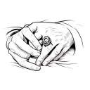 a man with a ring on his finger tattoo design idea