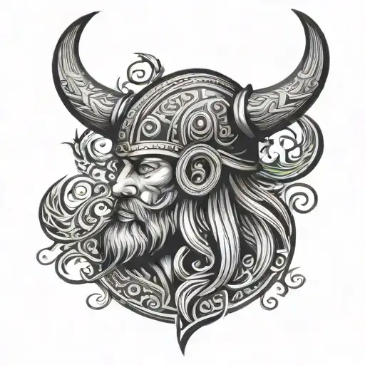 Viking tribal patterns tattoo design idea