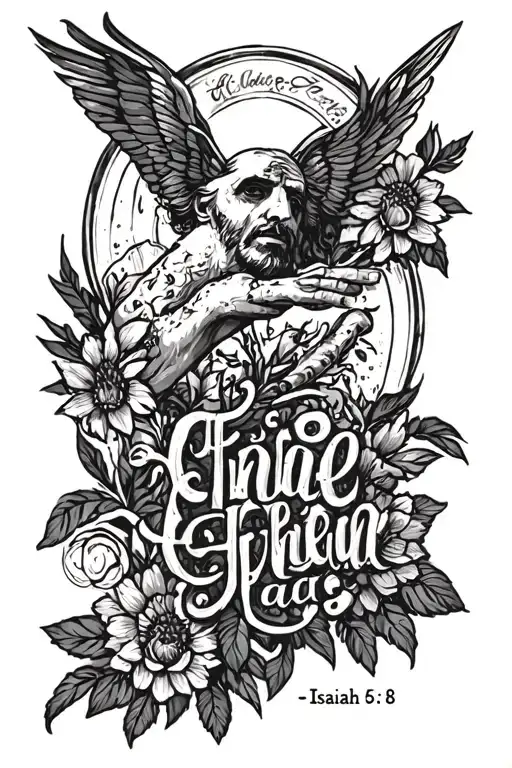 isaiah 6:8 incorporating relevant imagery tattoo design idea