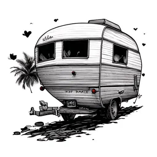 Caravan tattoo design idea