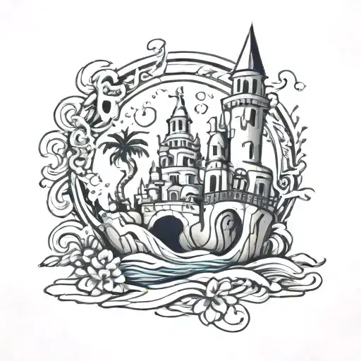 Sandcastle tattoo design idea