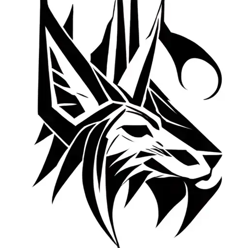 anubis egiptian god symbol in alchemy tattoo design idea