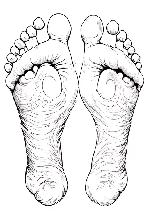 childs footprint and two dogs noses tattoo design idea