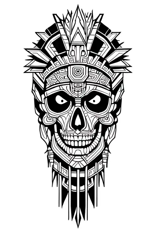 Aztec God Of Death tattoo design idea