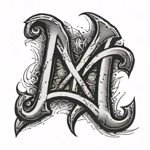 The letters "JRM" with a small new york yankees logo next to it tattoo design idea