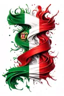 italian flag wrapped tattoo design idea