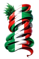 italian flag wrapped tattoo design idea