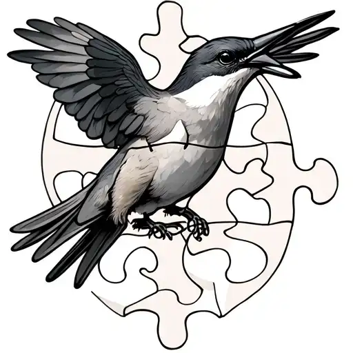 Colibris Puzzle Piece Chrism Catholic tattoo design idea