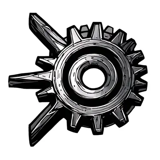 steel cog tattoo design idea