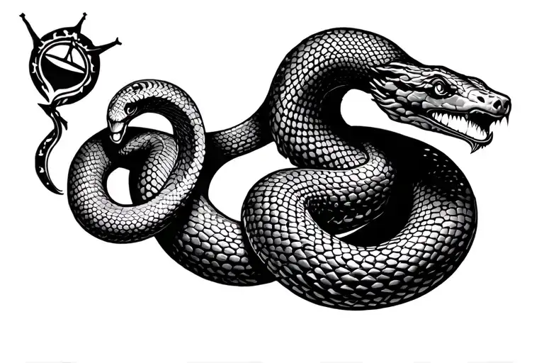 Snake, Sagittarius, Hourglass, Libra tattoo design idea