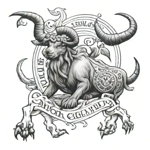 scorpio zodiac sign and taurus zodiac sign and a dog tattoo tattoo design idea