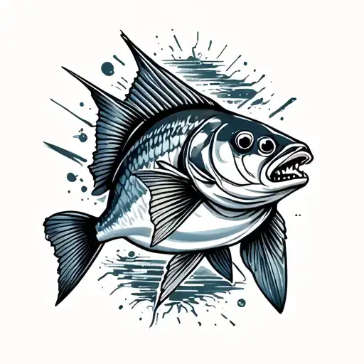 bonefish as a soccer goalkeeper tattoo design idea