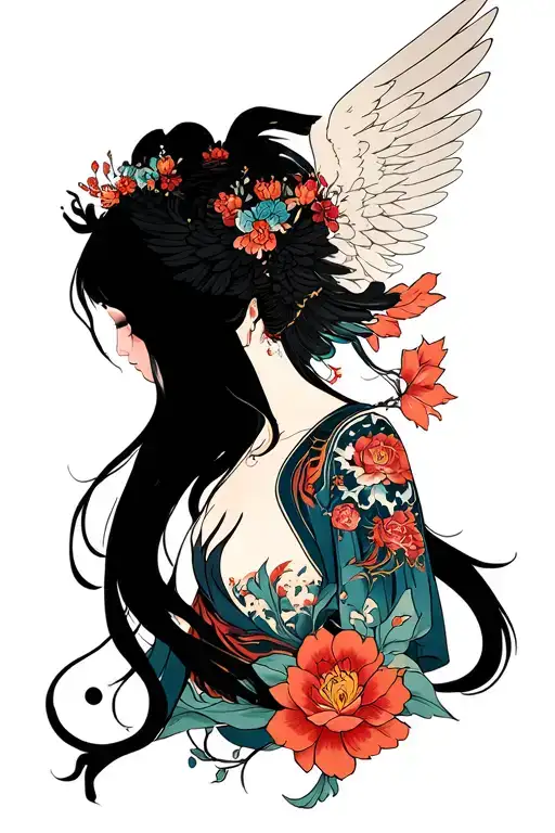 seraphim angel tattoo design idea