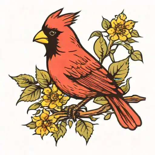 cardinal tattoo design idea