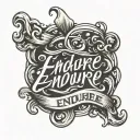 the word 'Endure' in script font tattoo design idea