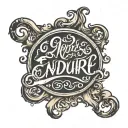 the word 'Endure' in script font tattoo design idea