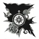 compass rose, anchor tattoo tattoo design idea