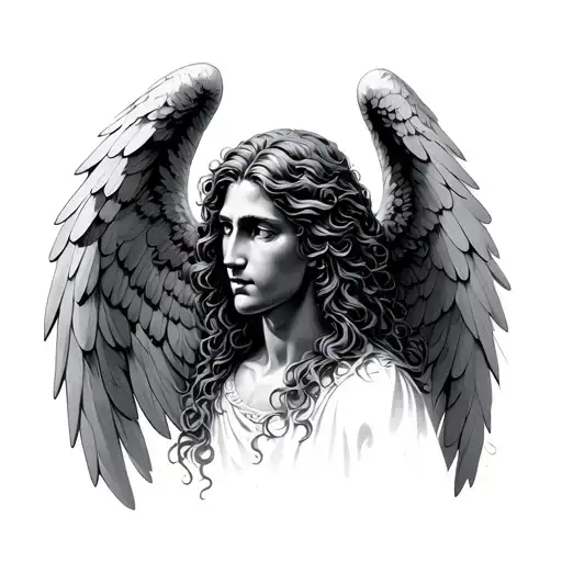 fractle biblical accurate angel that mimics hair tattoo design idea