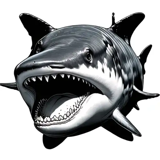 Whale shark swimming tattoo design idea