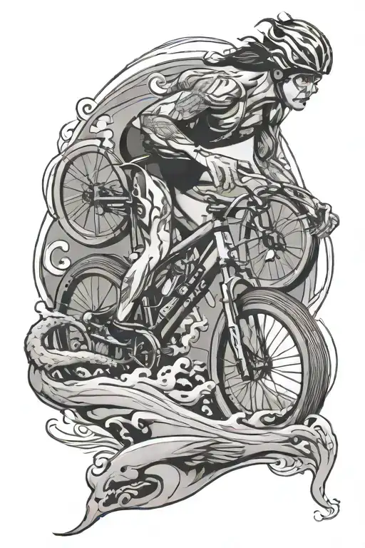 swim bike run tattoo design idea