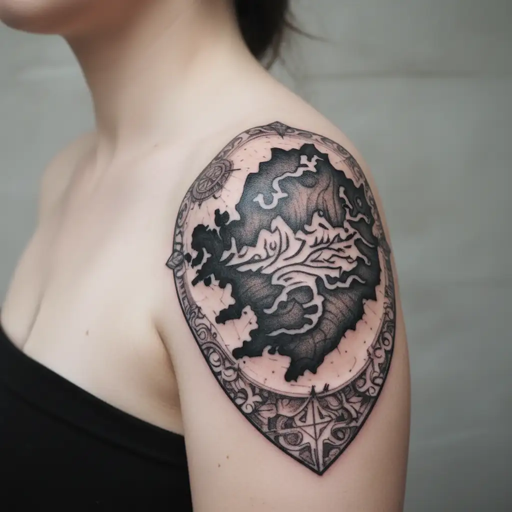 map of iceland tattoo design idea