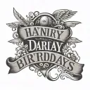 names and birthdays Outdoor themed with 2 tattoo design idea