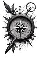 basic compass tattoo design idea