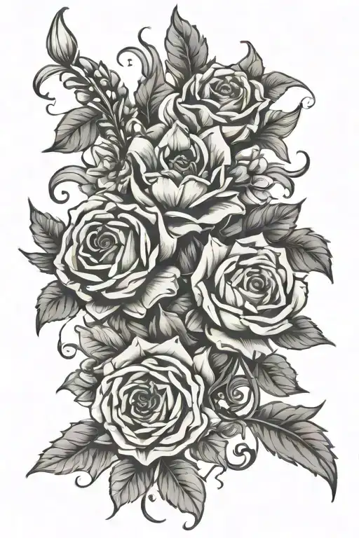 leeds united and flowers intertwined tattoo design idea