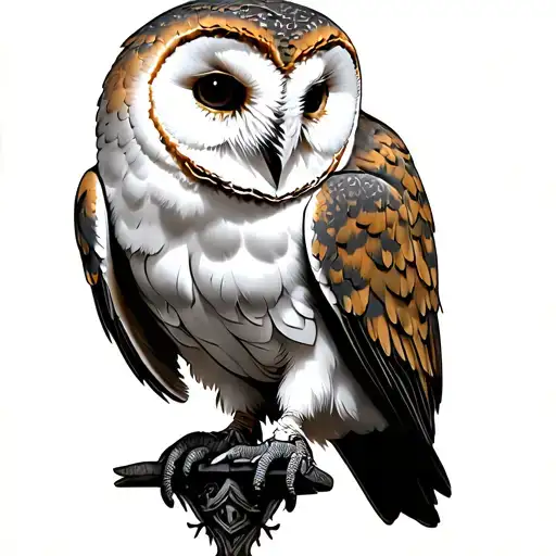 labyrinth movie with barn owl tattoo design idea