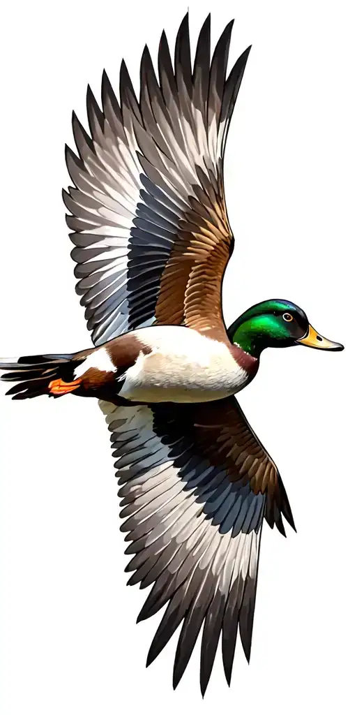 duck flying away tattoo design idea