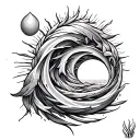 Fibonacci Sequence Inspired Tattoo Featuring Wind Against Waves And Sun Rays Shining Bursting tattoo design idea