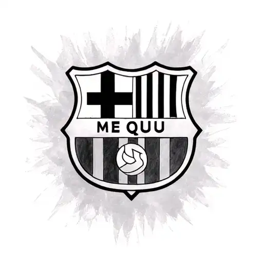 inscription Mes Que Un Club and the Barcelona logo tattoo design idea
