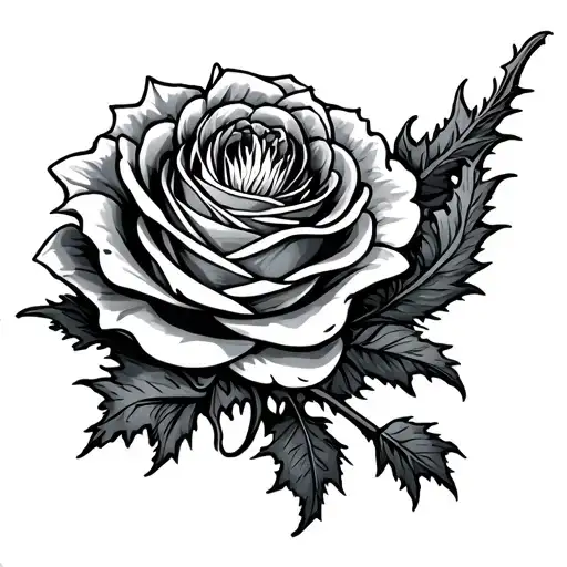 scottish thistle english rose welsh dragon wrapped tattoo design idea