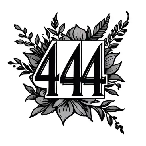 444 written tattoo design idea