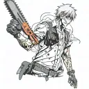 anime chainsaw man tattoo design idea