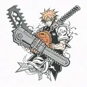 anime chainsaw man tattoo design idea