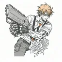 anime chainsaw man tattoo design idea