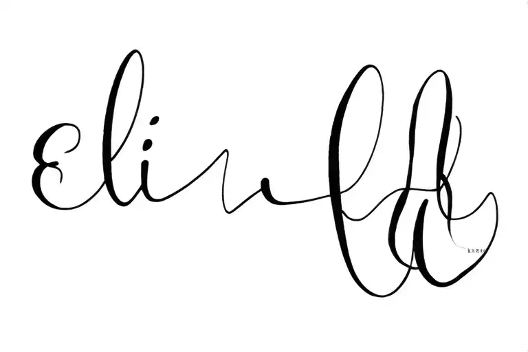Eli cursive writing tattoo design idea