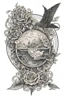 alone in the world tattoo design idea