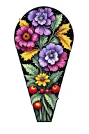 "Cooper" marigold, violet and holly berry plants tattoo design idea