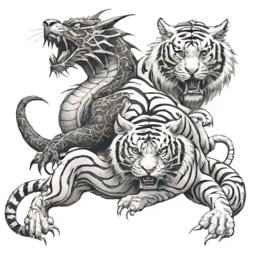 dragon and tiger tattoo design idea