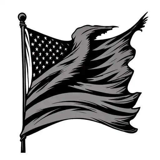 victory lap flag tattoo design idea