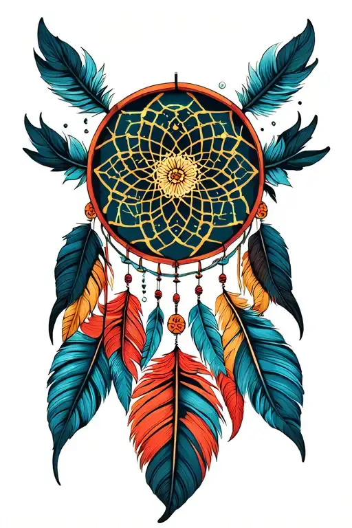 dreamcatcher tattoo design idea