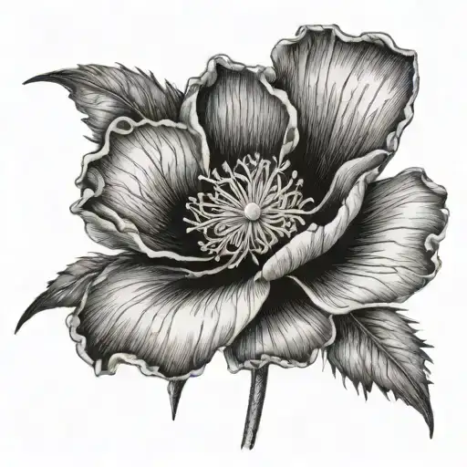 california poppy flower tattoo design idea