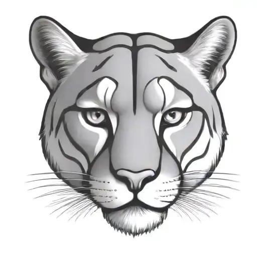 cougar head tattoo design idea