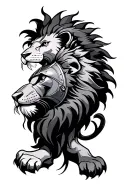 Lion and gladiator tattoo design idea