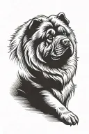 smooth coat chow chow sitting down silhouette tattoo design idea